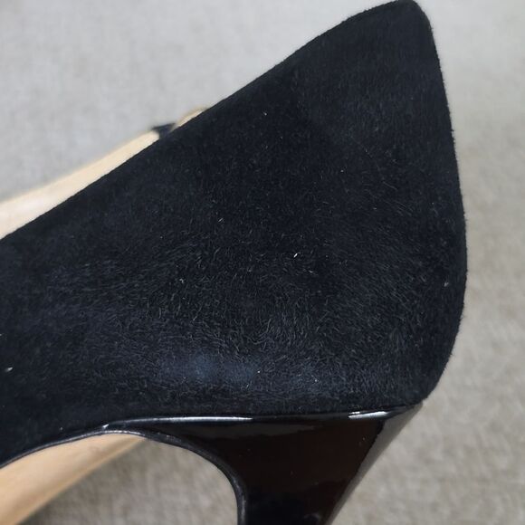 Milana Black Leather Peep Toe Made In Italy Heels - Size 39 - Picture 12 of 16